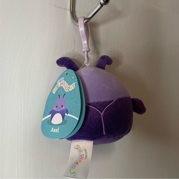 SQUISHMALLOWS - 3.5" Axel the Beetle Purple Plush Clip On - NWT - Picture 3 of 4